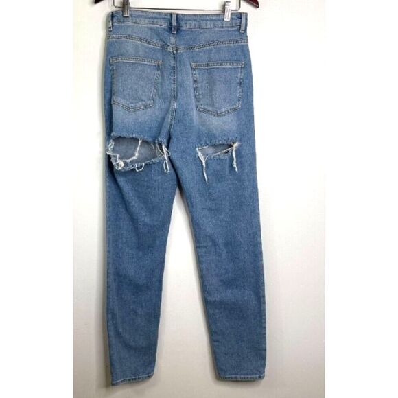 New ASOS Farleigh High Waist Slim Mom Jeans with Bum Rips Women's Size 30 - Picture 2 of 10